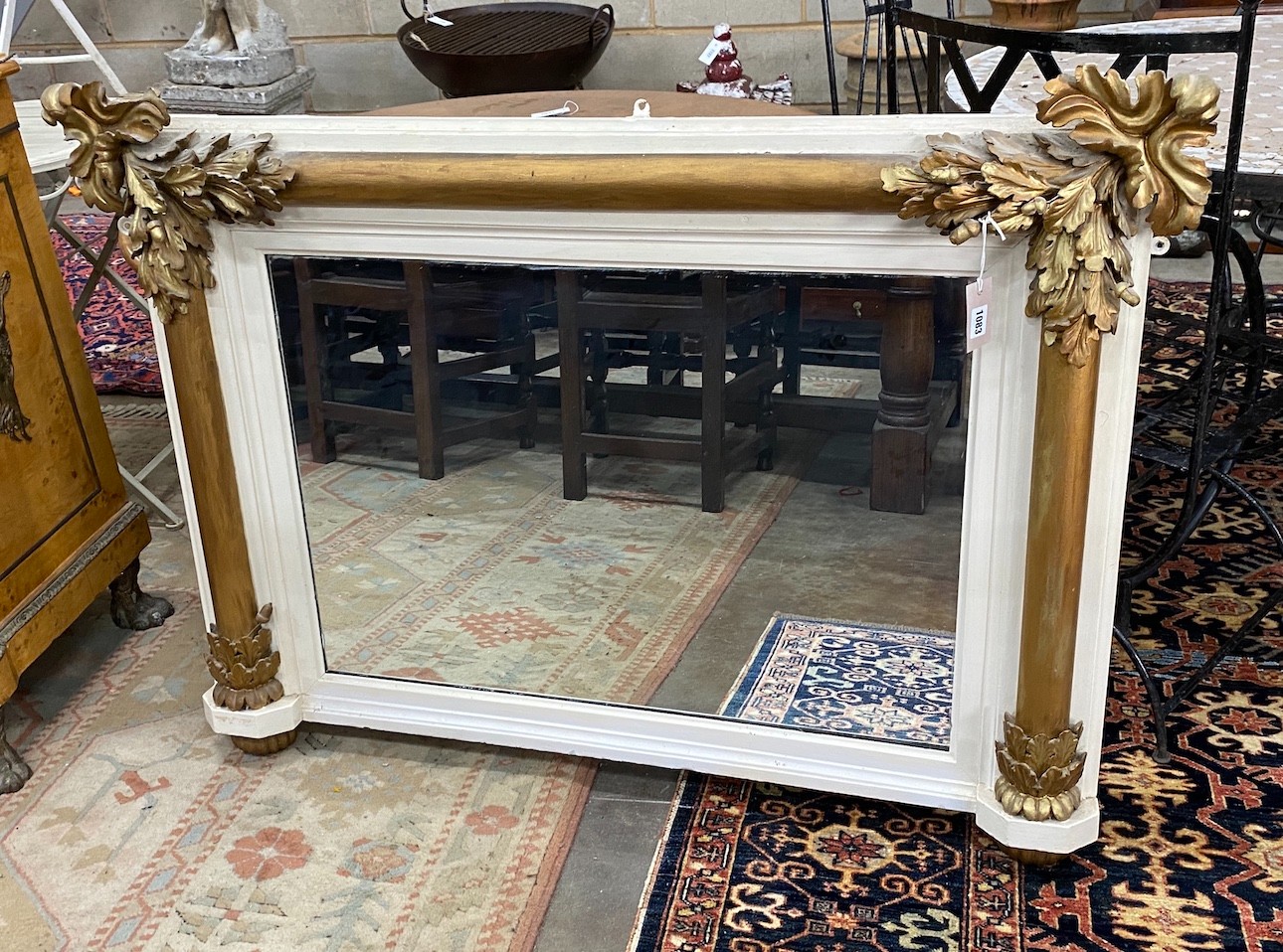 A Victorian carved giltwood and gesso overmantel mirror, width 122cm, height 91cm